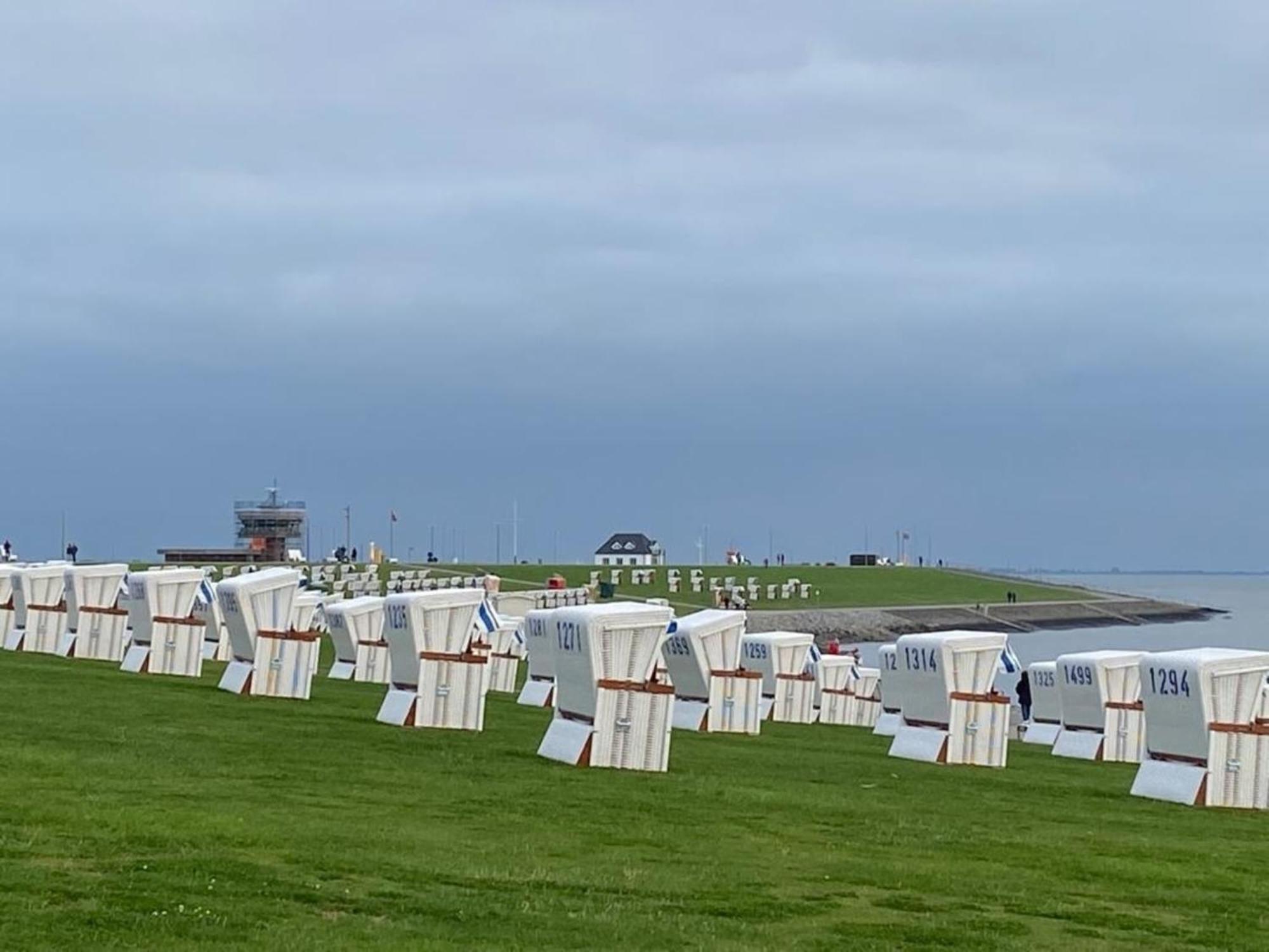 Strandkorb Buesum Exklusiv,Hafennaehe Bagian luar foto